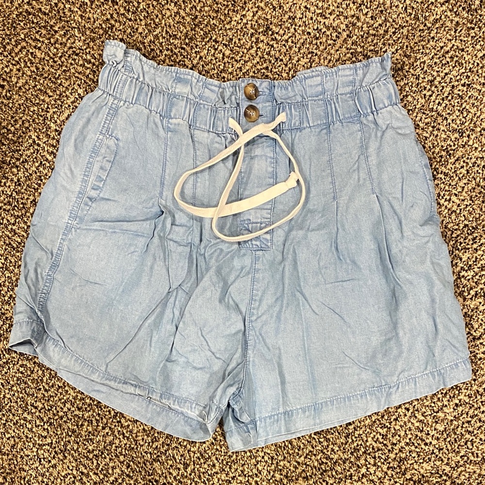 Zenana Outfitters Sky Blue High Waist Shorts